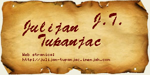 Julijan Tupanjac vizit kartica